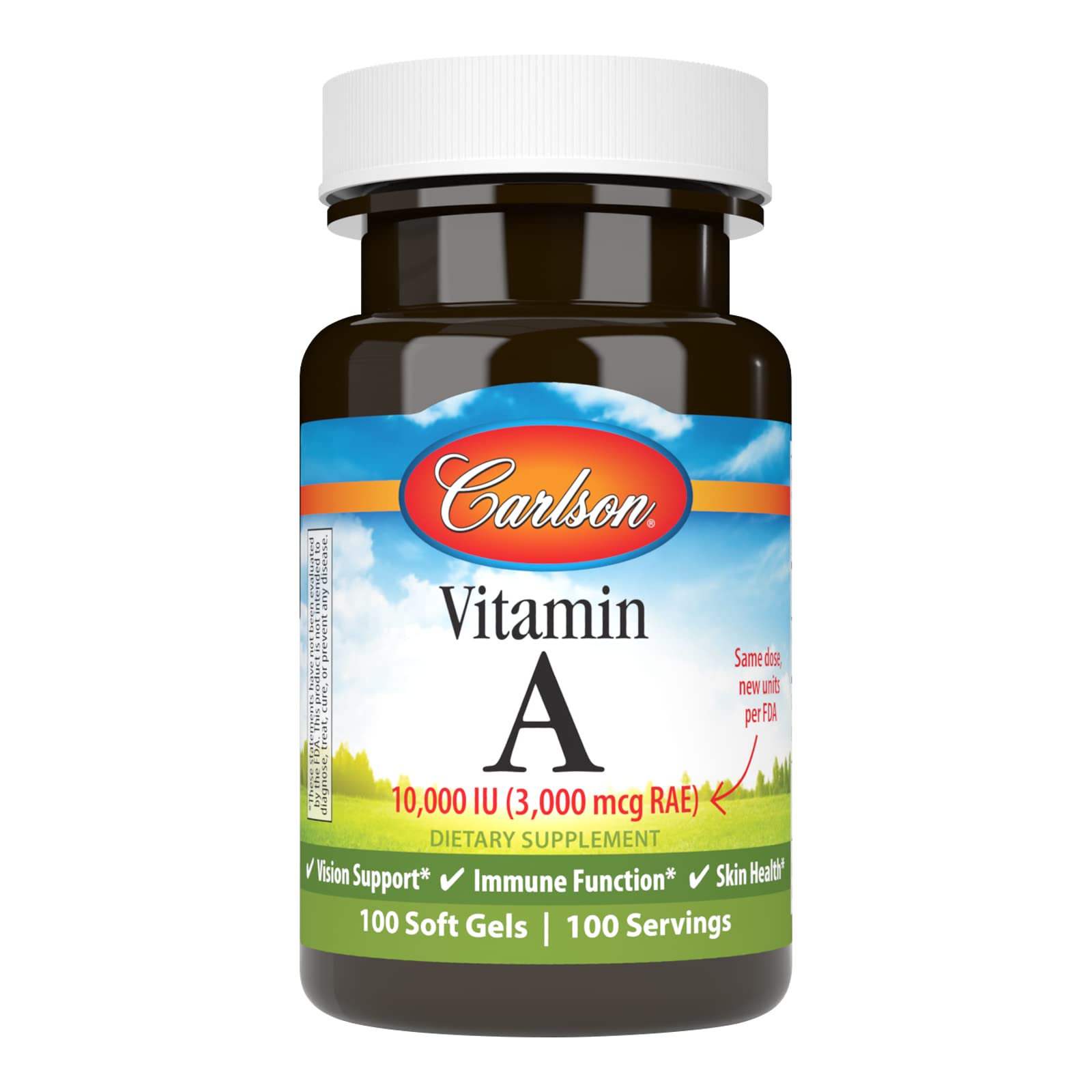 Carlson Vitamin A Soft Gel 10,000 IU front view