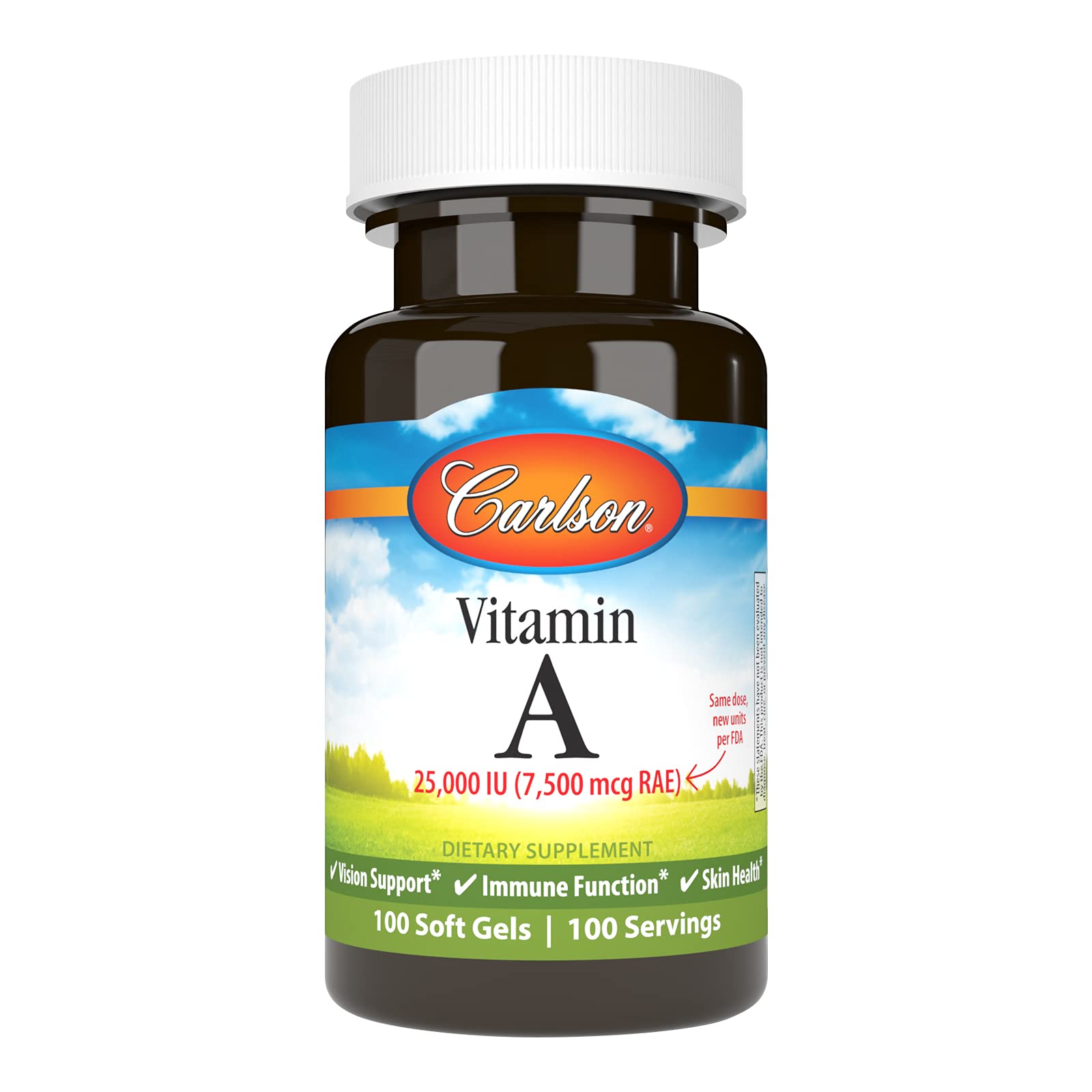Carlson Vitamin A Soft Gels 25,000 IU front view