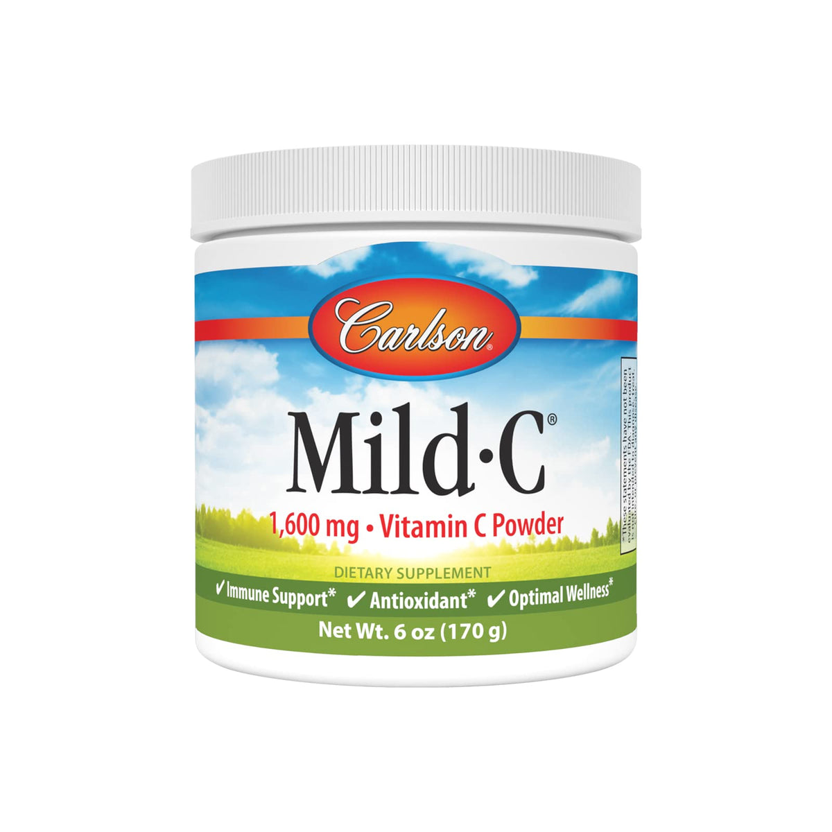 Carlson Vitamin C Powder 1,600 mg light lemon flavour front view
