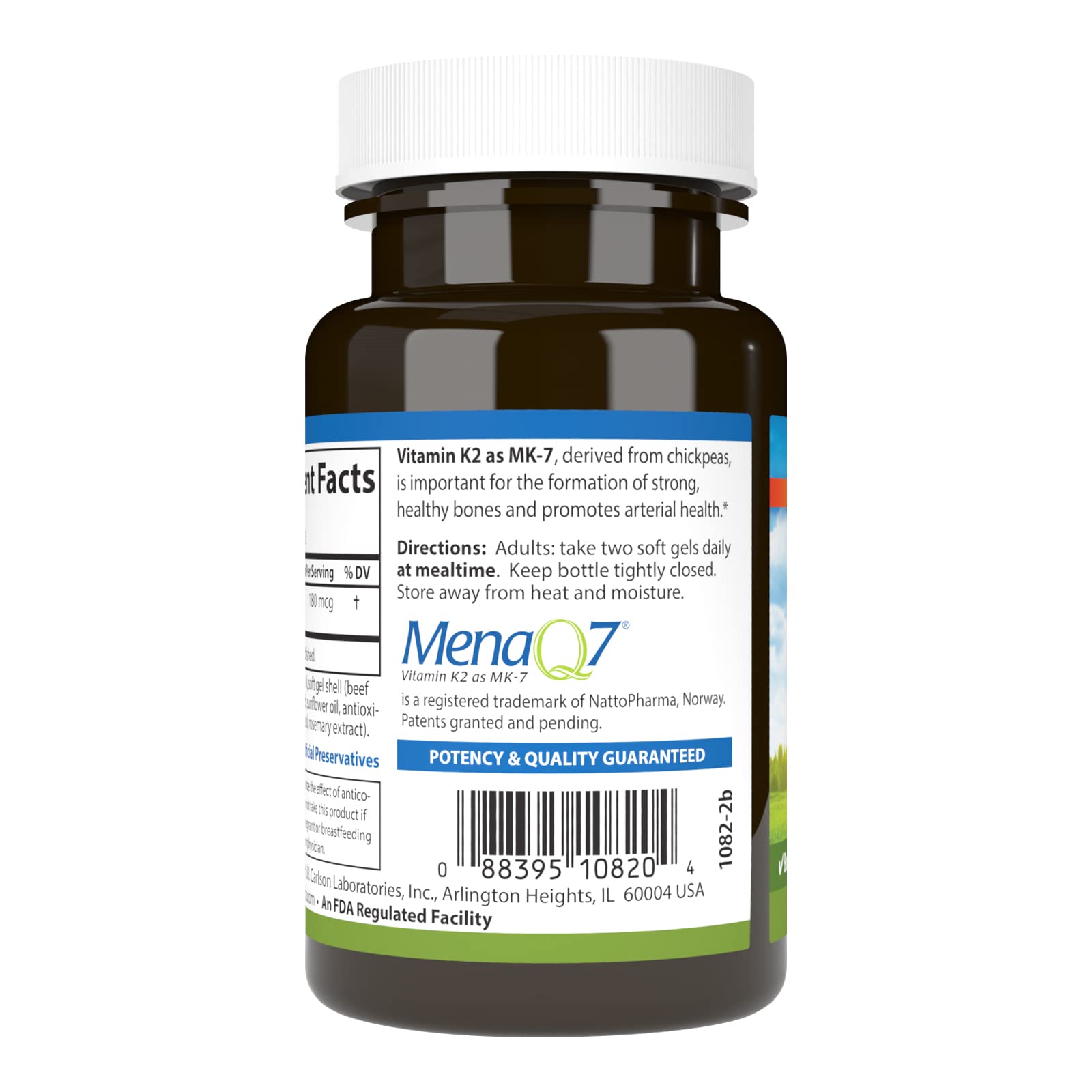 Carlson Vitamin D Supplement with K2 soft gel side view