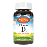 Carlson Vitamin D3 10,000 IU soft gels bottle front view