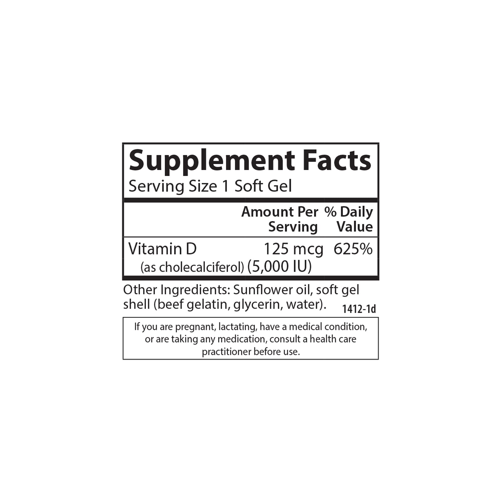 Carlson Vitamin D3 5000 IU Softgels in packaging