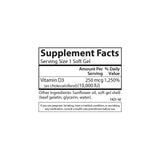 Carlson Vitamin D3 bottle with soft gels spilling out