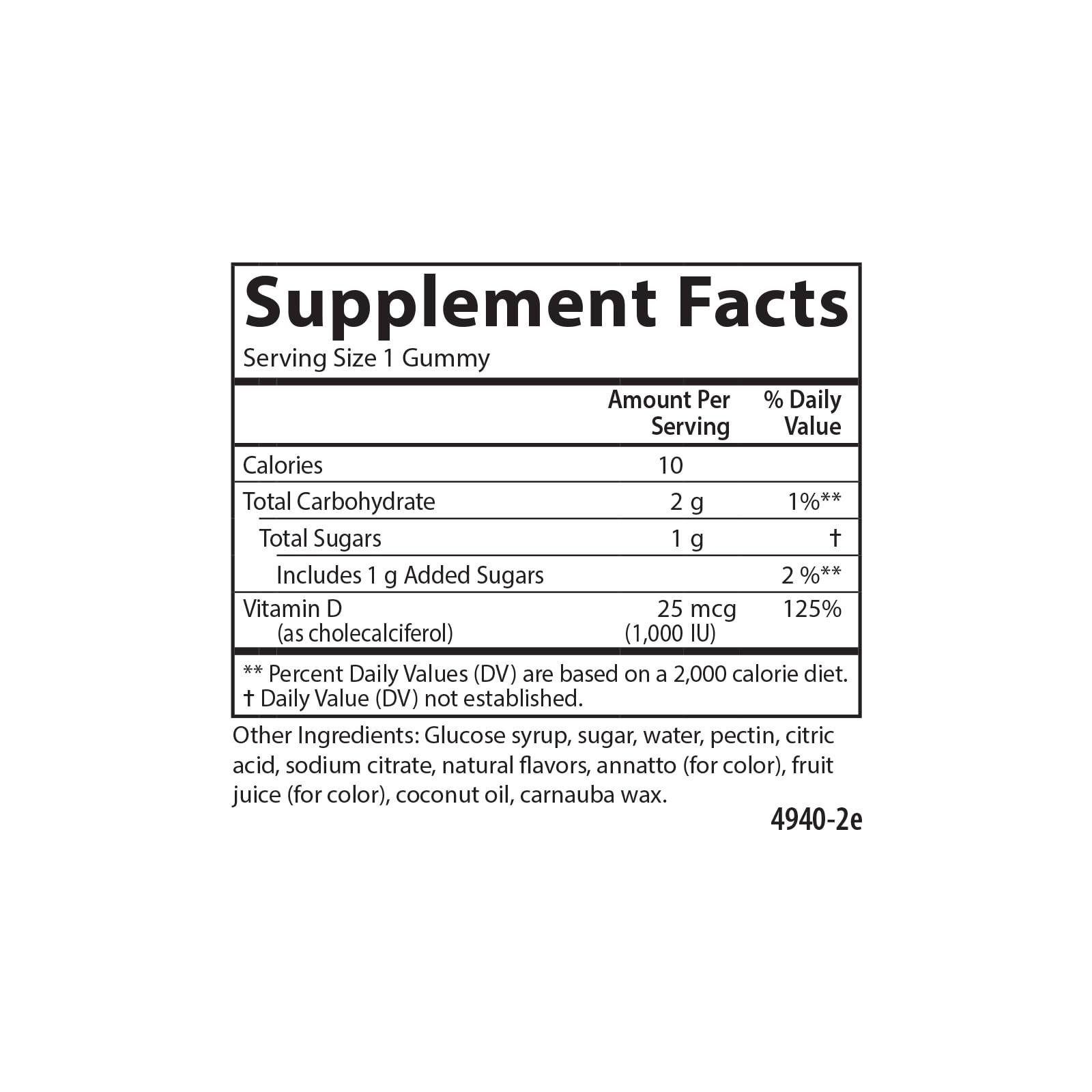 Carlson Vitamin D3 Gummies 1000 IU orange flavour front view