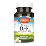 Carlson Vitamin D3 & K2 Capsules opened bottle