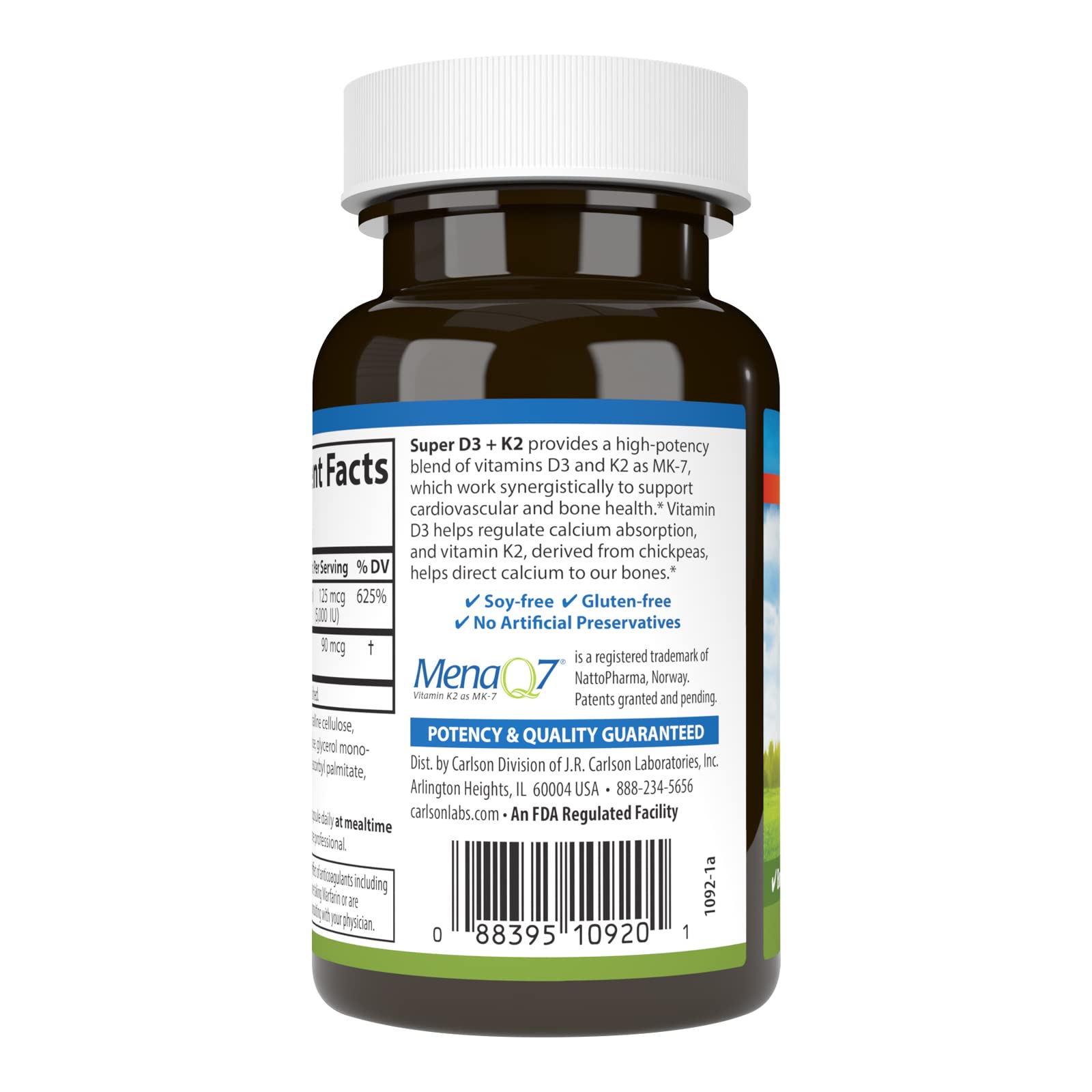 Carlson Vitamin D3 & K2 Capsules packaging