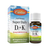 Carlson Vitamin D3 & K2 Drops front view with dropper
