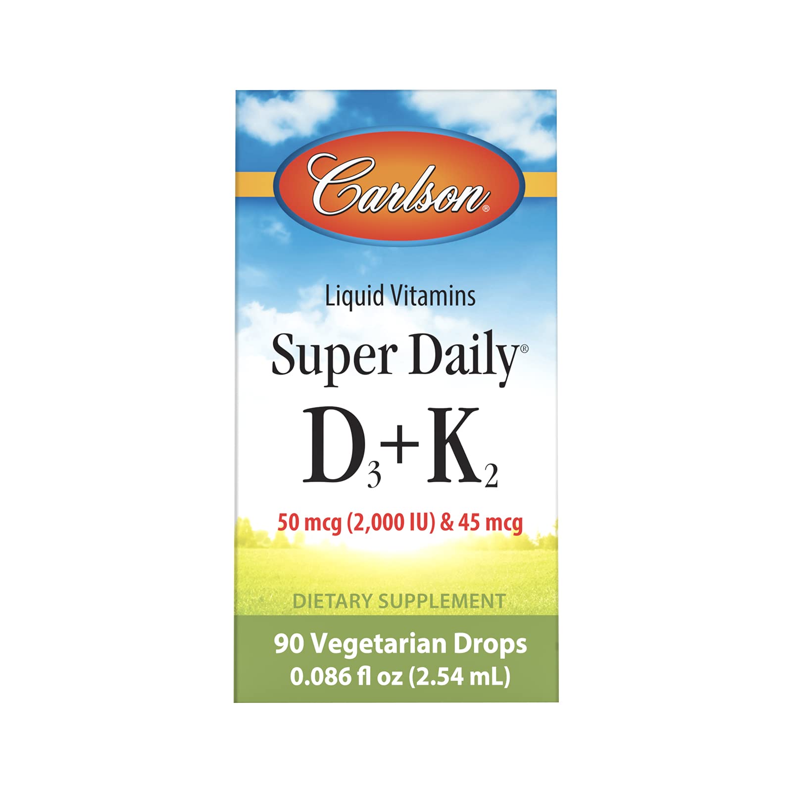 Carlson Vitamin D3 & K2 Drops on a wooden table