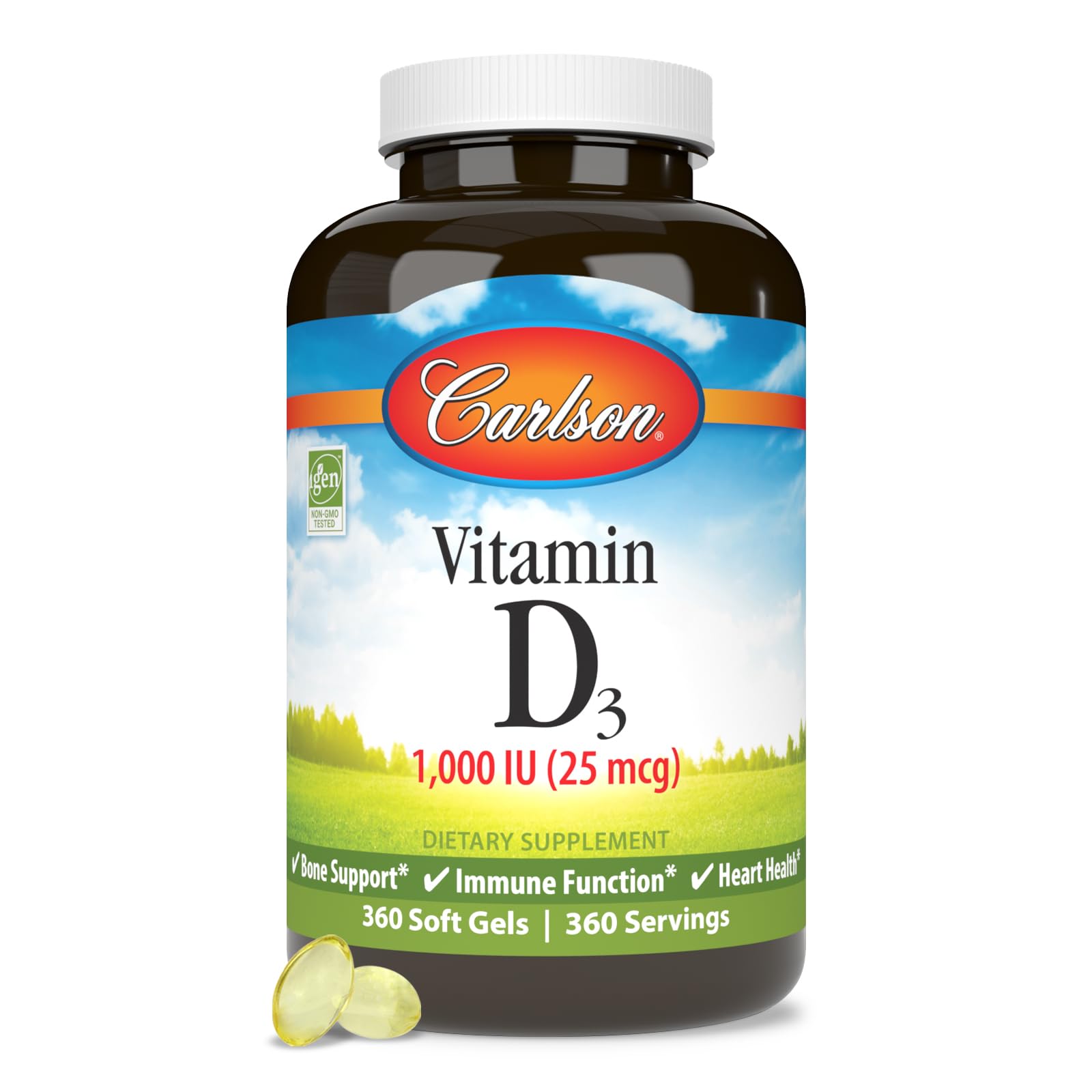 Carlson Vitamin D3 Soft Gel 1000 IU soft gel close-up