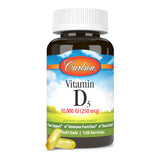 Carlson Vitamin D3 soft gels in hand for size reference