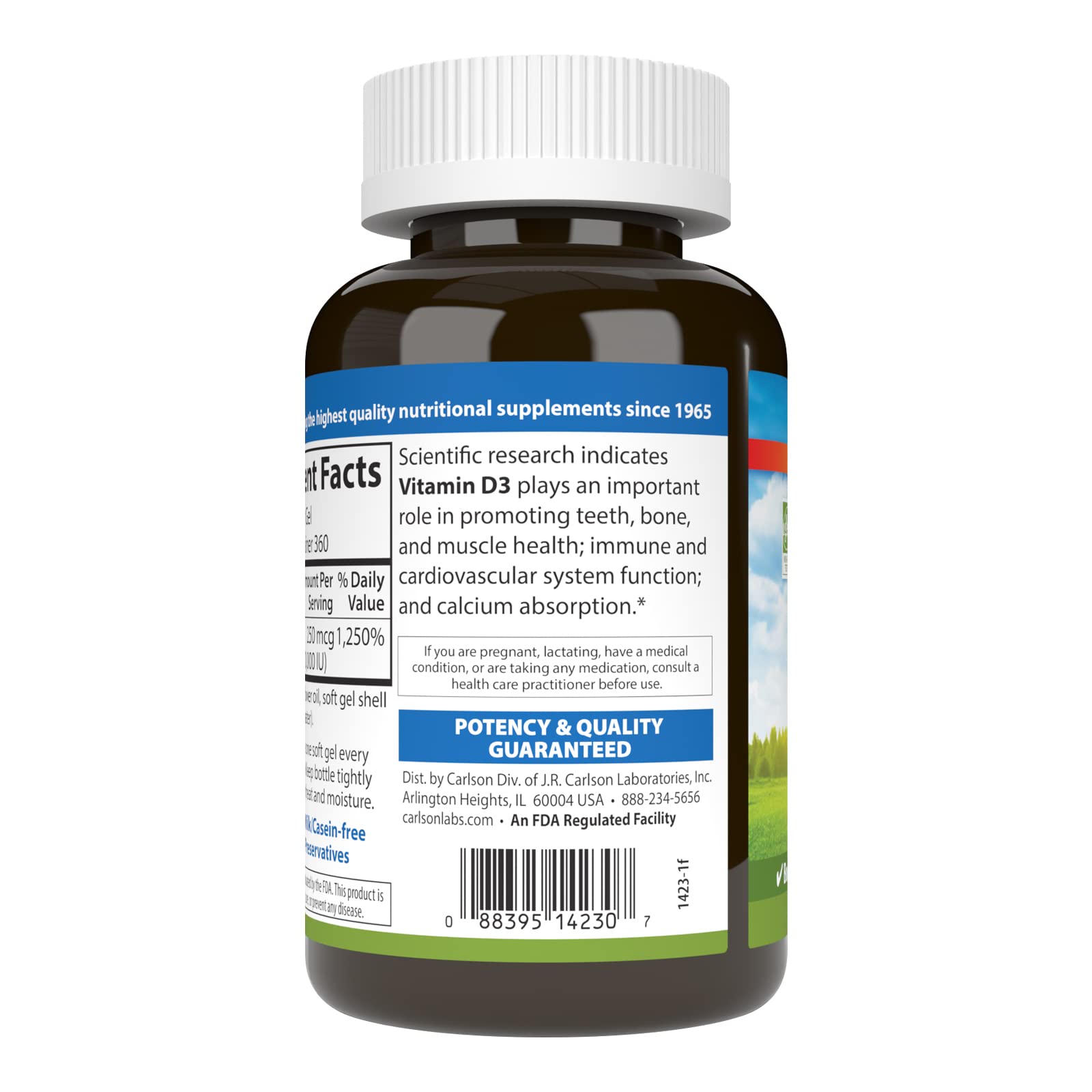 Carlson Vitamin D3 Softgels packaging