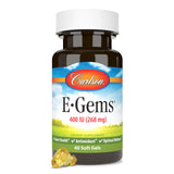 Carlson Vitamin E softgels in a hand