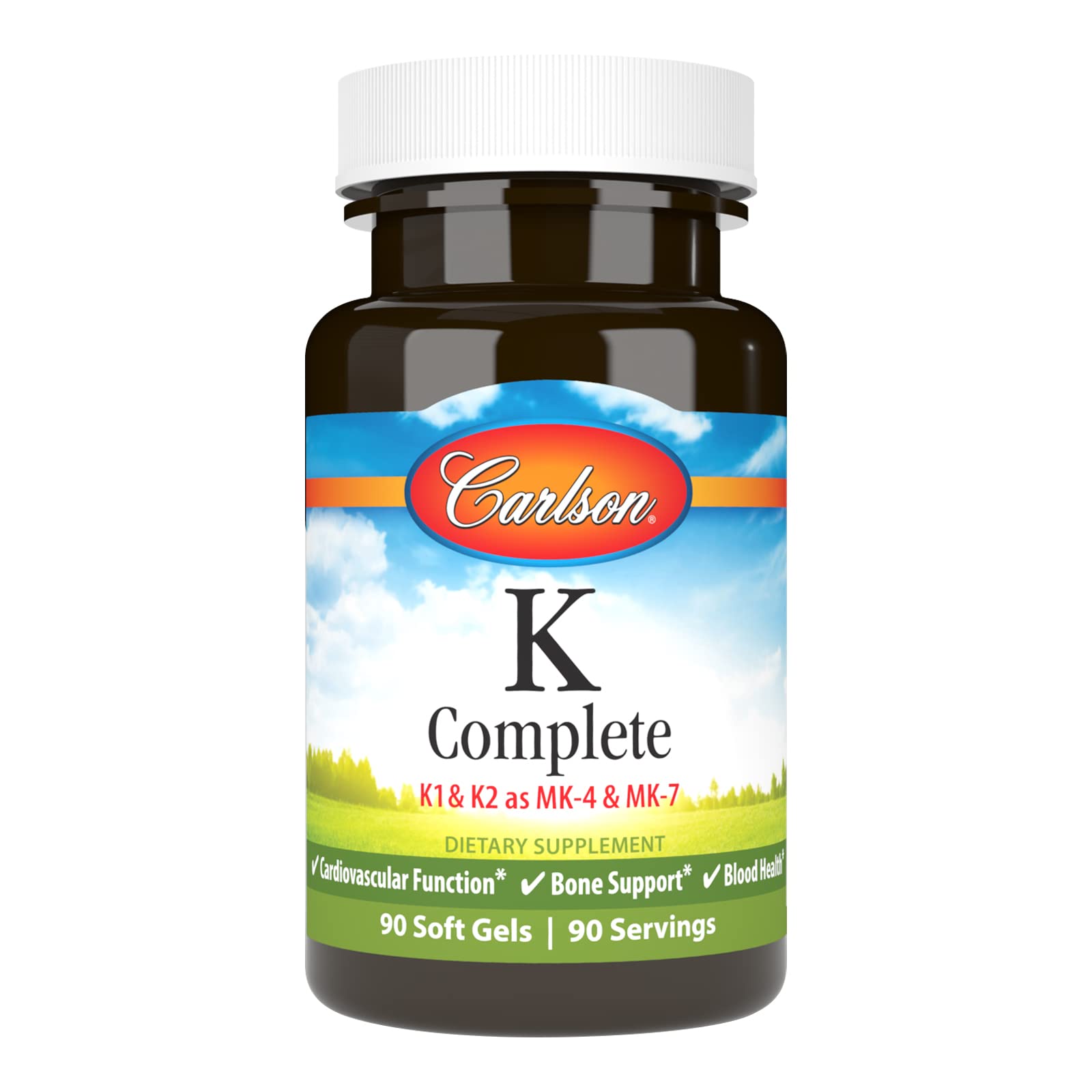 Carlson Vitamin K1 & K2 Supplement front view