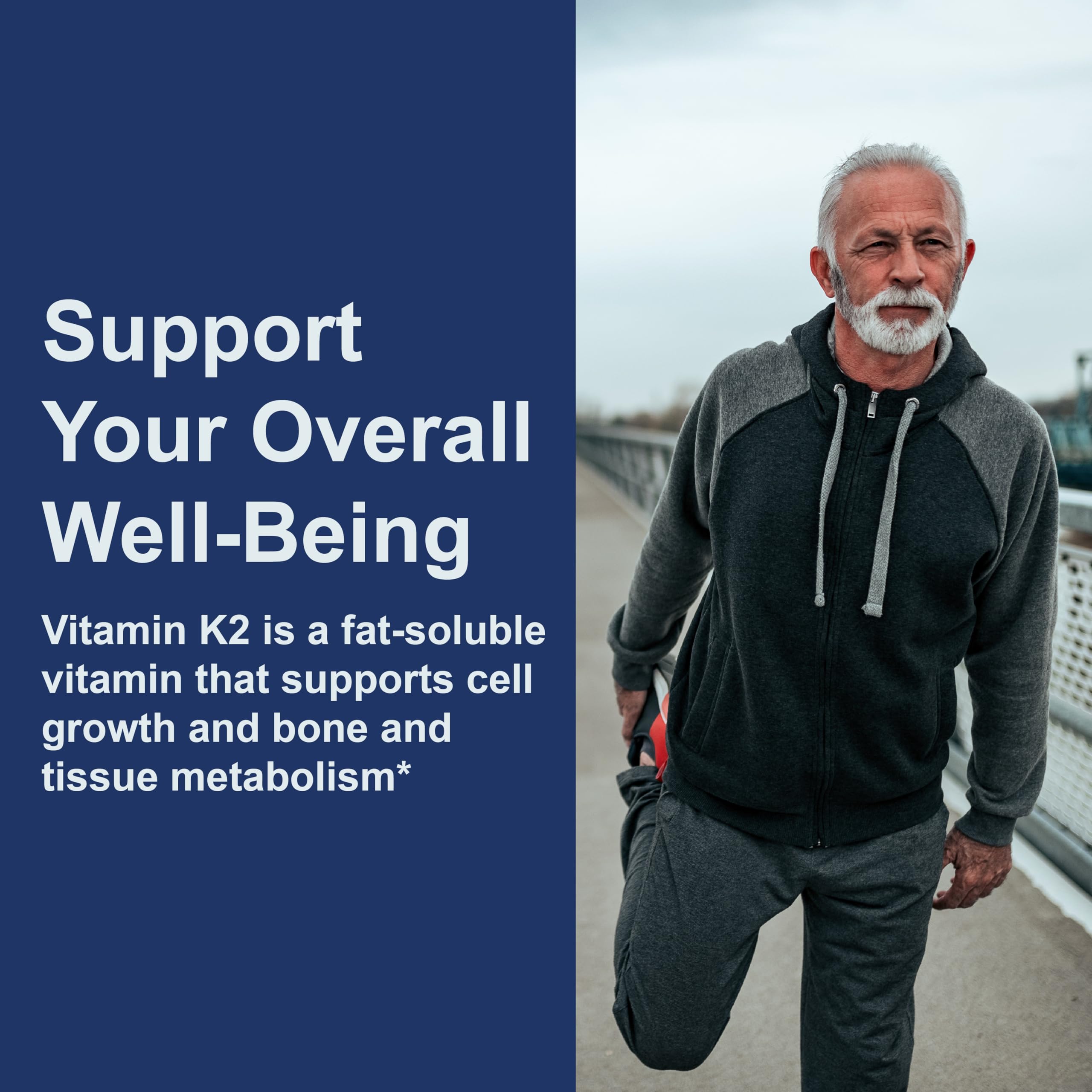 Carlson Vitamin K2 5 mg soy-free capsules with a measuring spoon