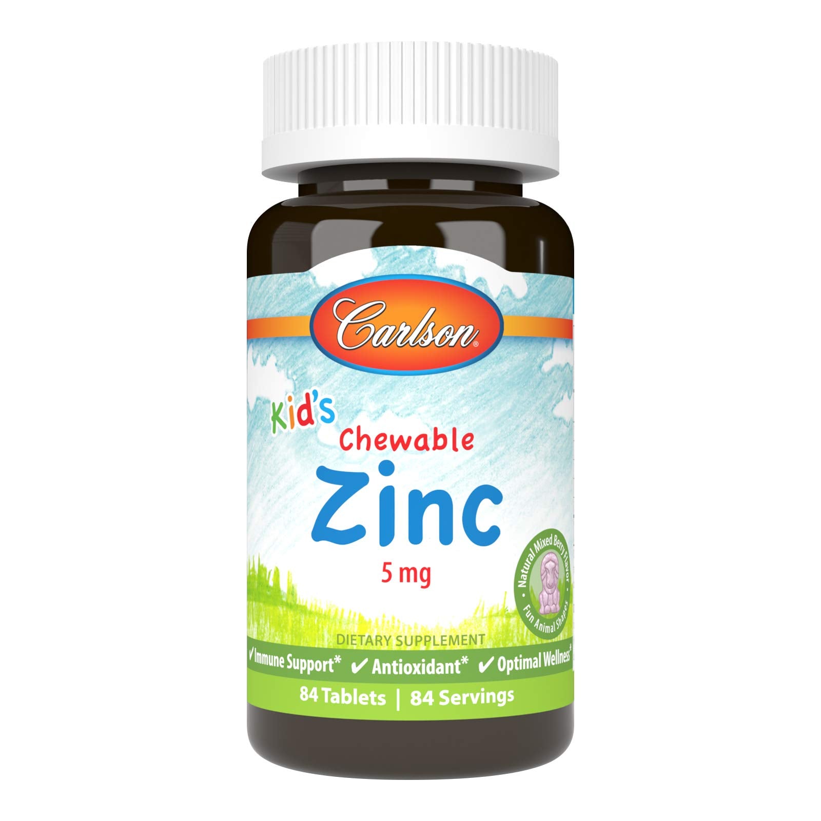 Carlson Zinc Chewables 5mg pack front view