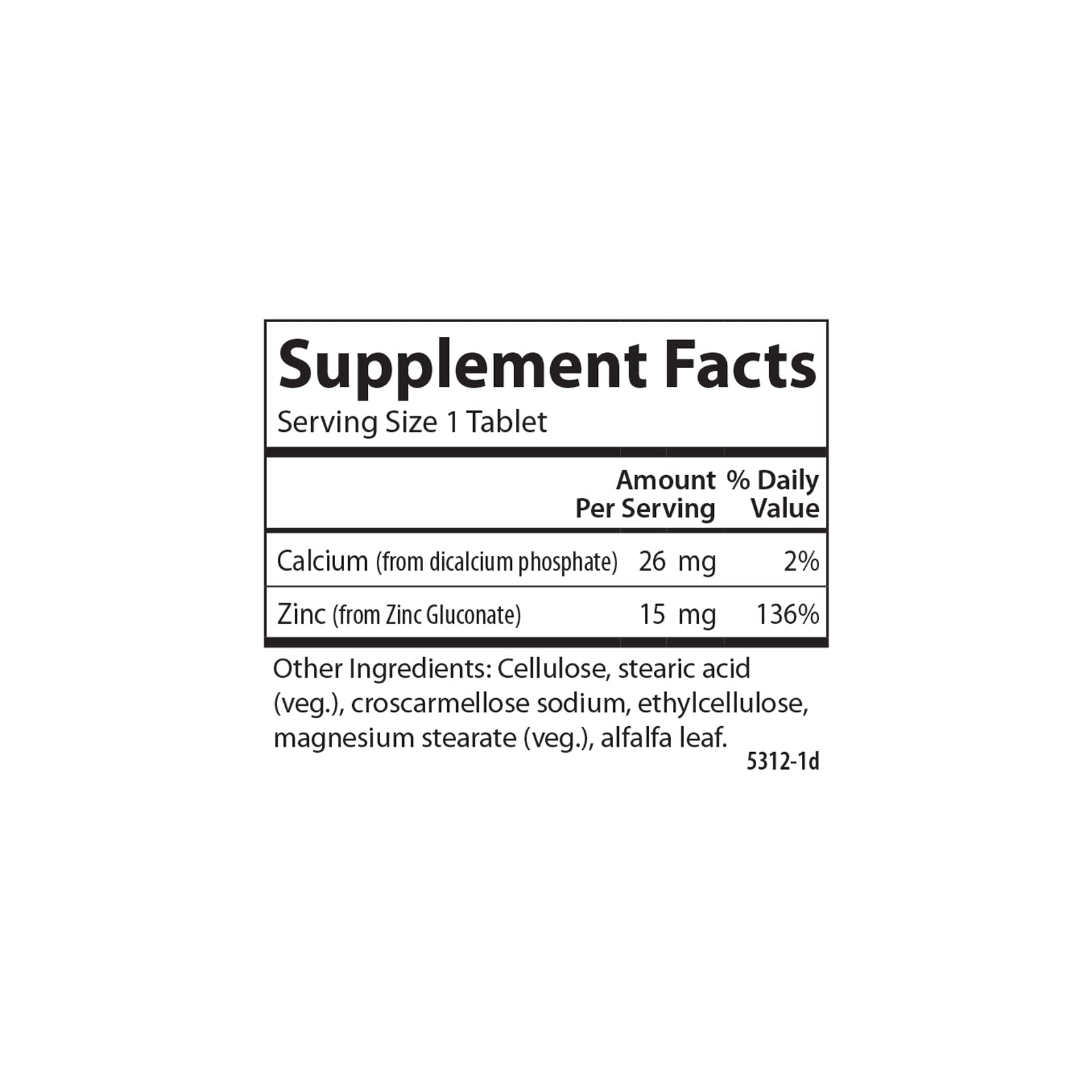 Carlson Zinc Supplement 15mg packaging