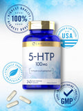 Carlyle 5-HTP Capsules 100mg with a measuring spoon