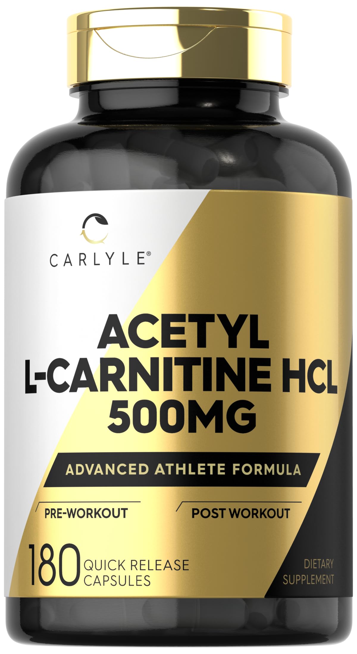 Carlyle Acetyl L-Carnitine 500mg capsules front view