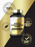 Carlyle Acetyl L-Carnitine 500mg capsules with measuring spoon