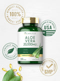 Carlyle Aloe Vera Concentrated Softgels with a measuring spoon