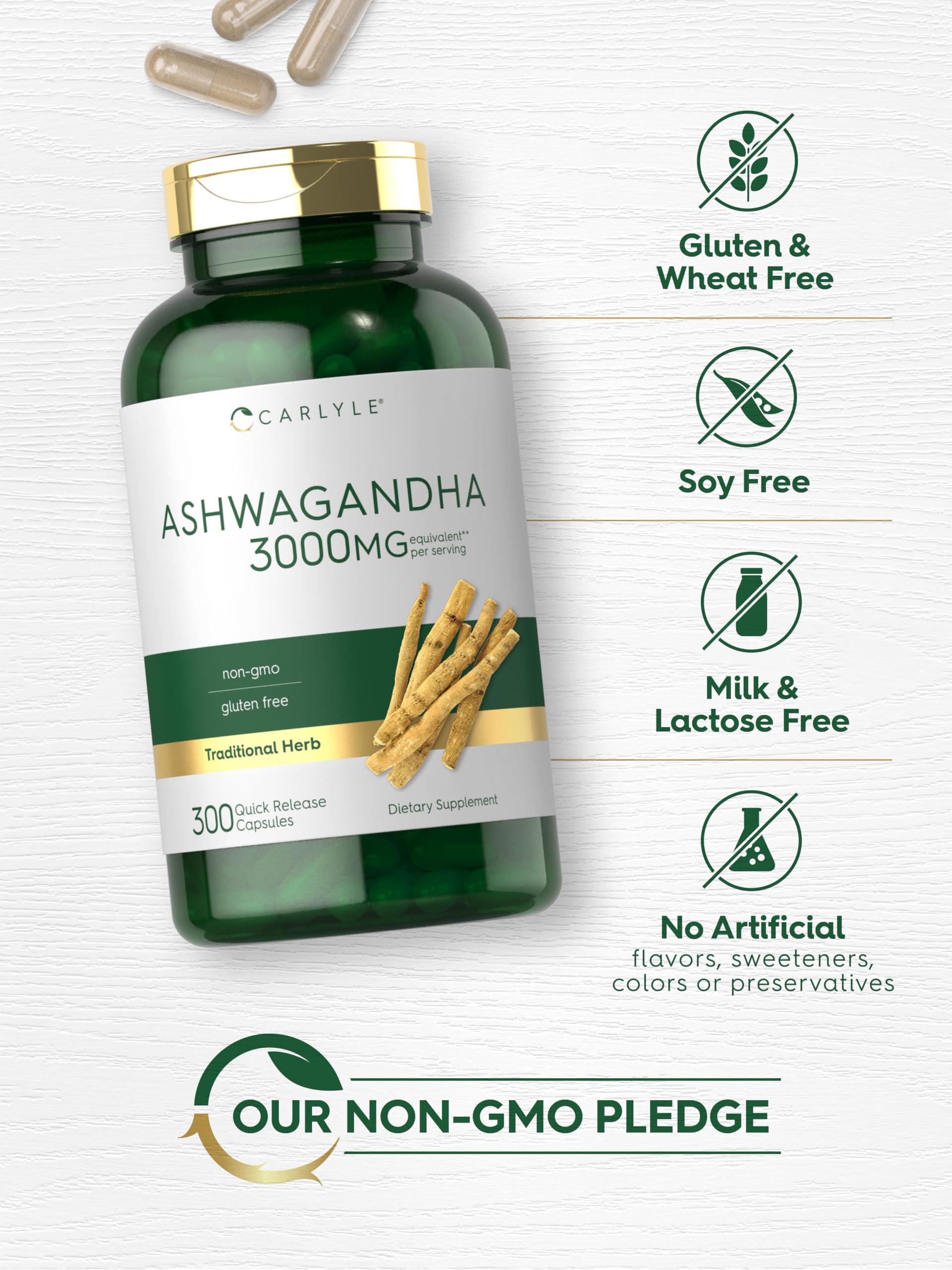Carlyle Ashwagandha Root Capsules close-up of capsules