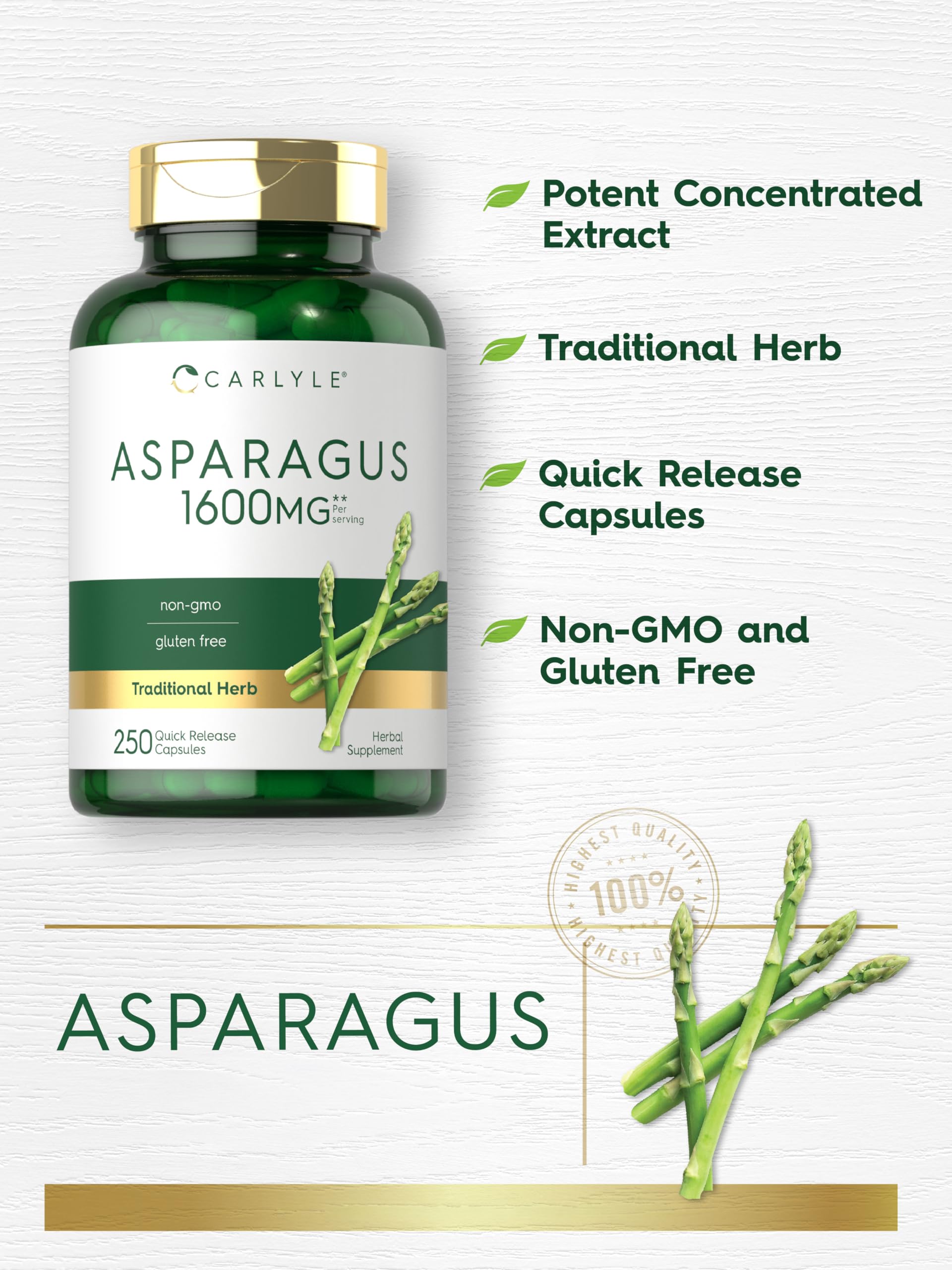 Carlyle Asparagus Extract Supplement capsule close-up