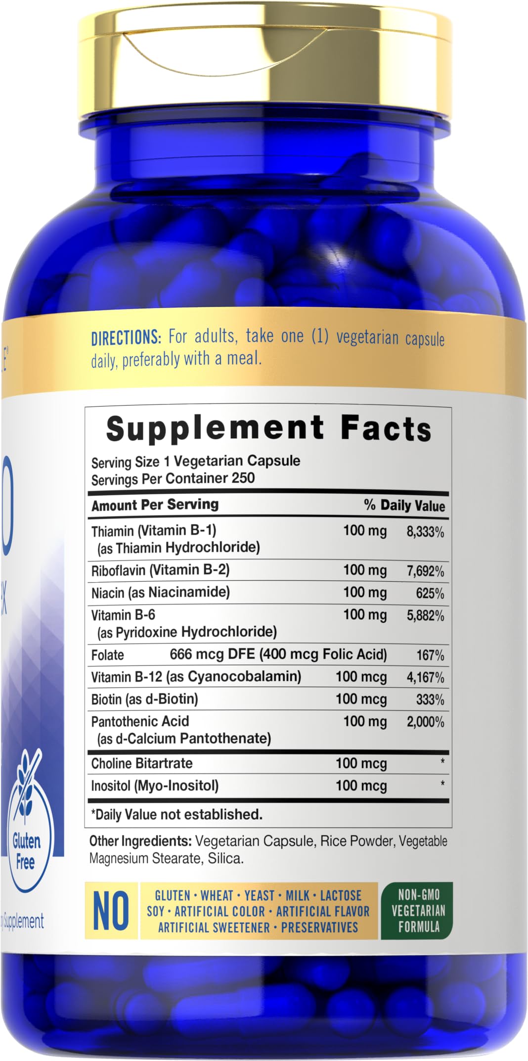 Carlyle B-100 Complex vegetarian capsules close-up