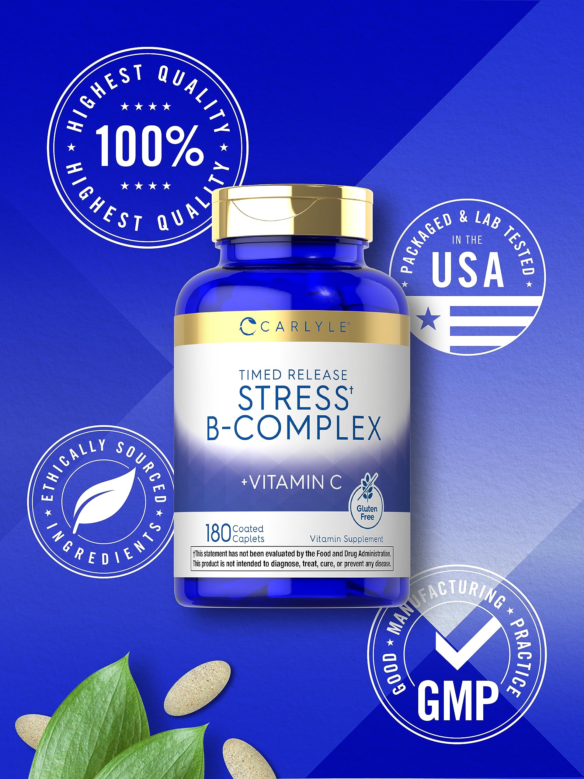 Carlyle B-Complex Vitamin Supplement showing vegetarian label