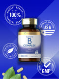 Carlyle B-Complex Vitamins 200mg vegetarian caplets on a table