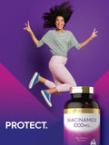Carlyle B3 Niacin 1000mg capsules with a glass of water