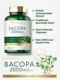 Carlyle Bacopa Monnieri Extract 500mg capsules bottle with label