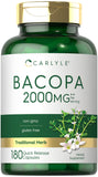 Carlyle Bacopa Monnieri Extract 500mg capsules front view