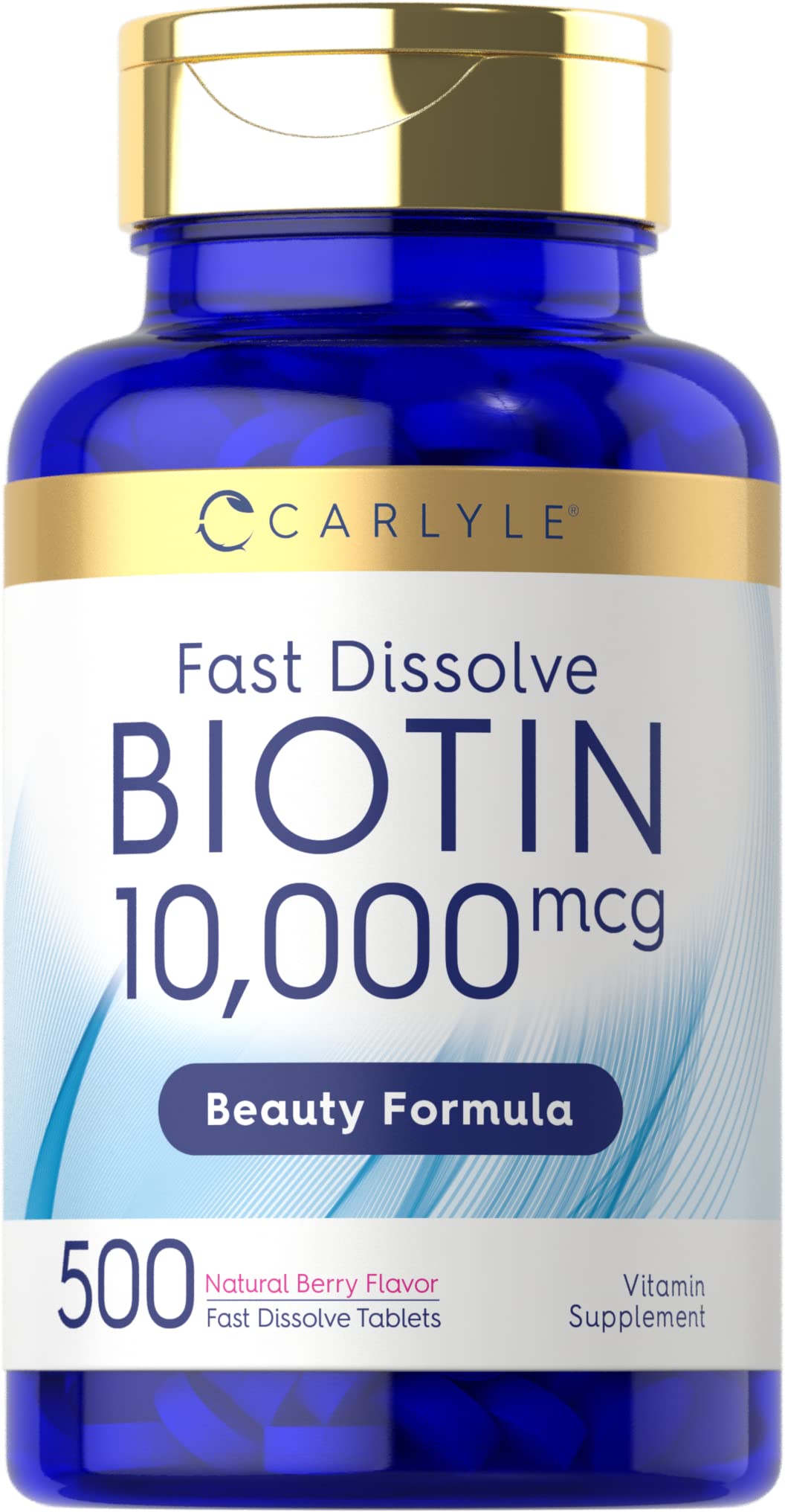 Carlyle Biotin 10,000 mcg Extra Strength Tablets front view