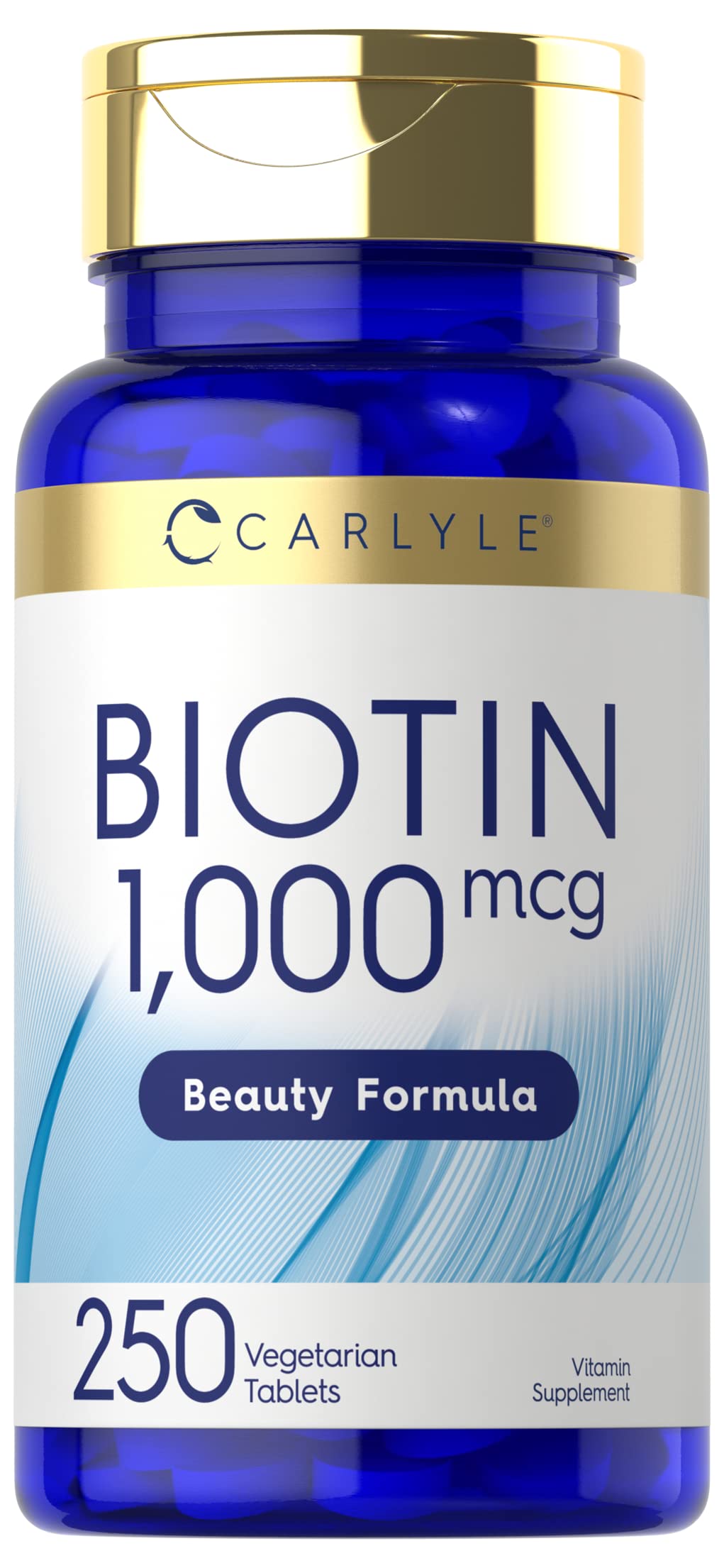 Carlyle Biotin 1000 Extra Strength Vegetarian Tablets front view