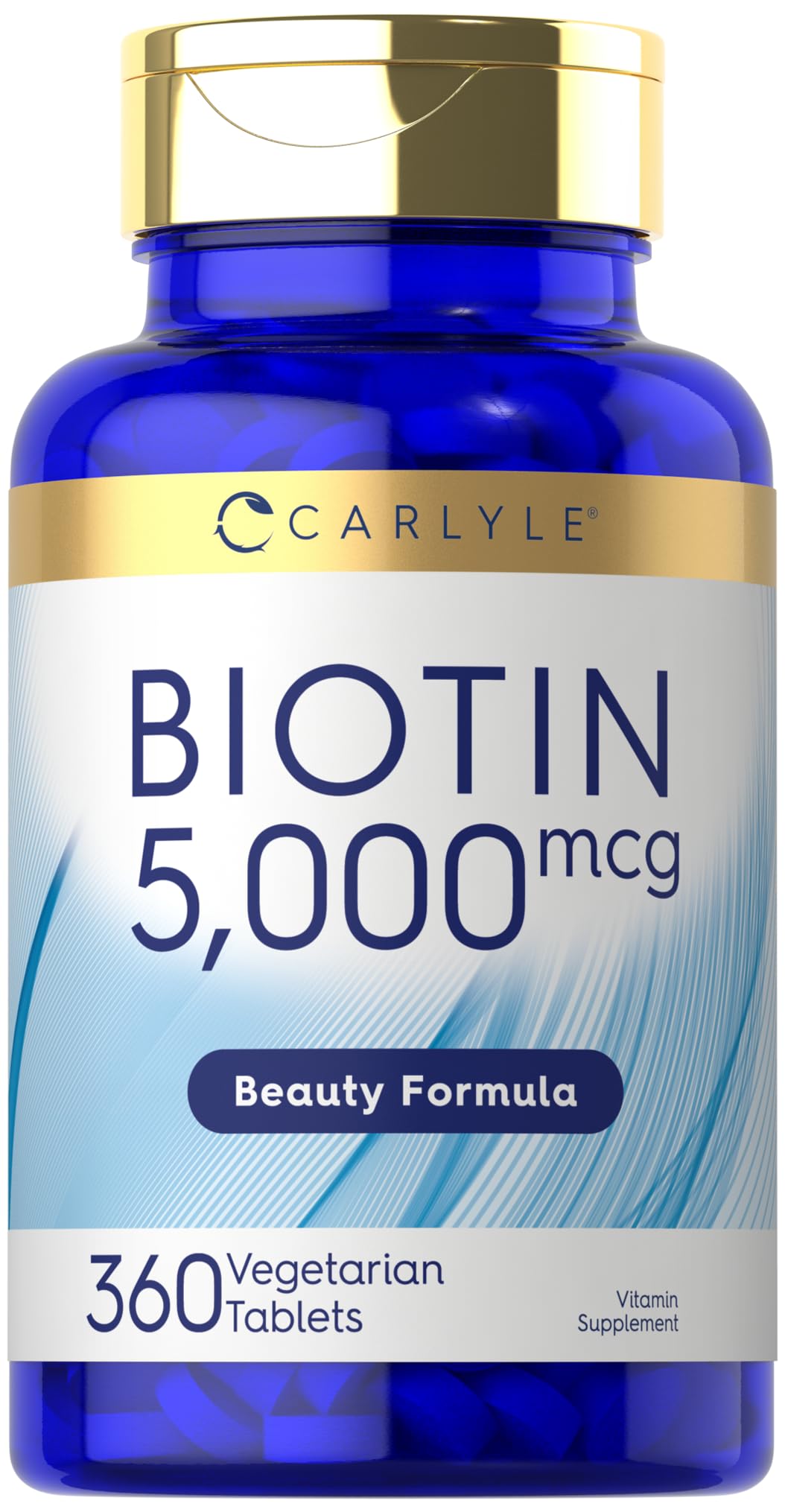 Carlyle Biotin 5000 mcg Extra Strength Tablets front view