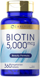 Carlyle Biotin 5000 mcg Extra Strength Tablets front view