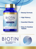 Carlyle Biotin 5000 mcg Extra Strength Tablets packaging