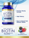 Carlyle Biotin tablets showing fast dissolve feature