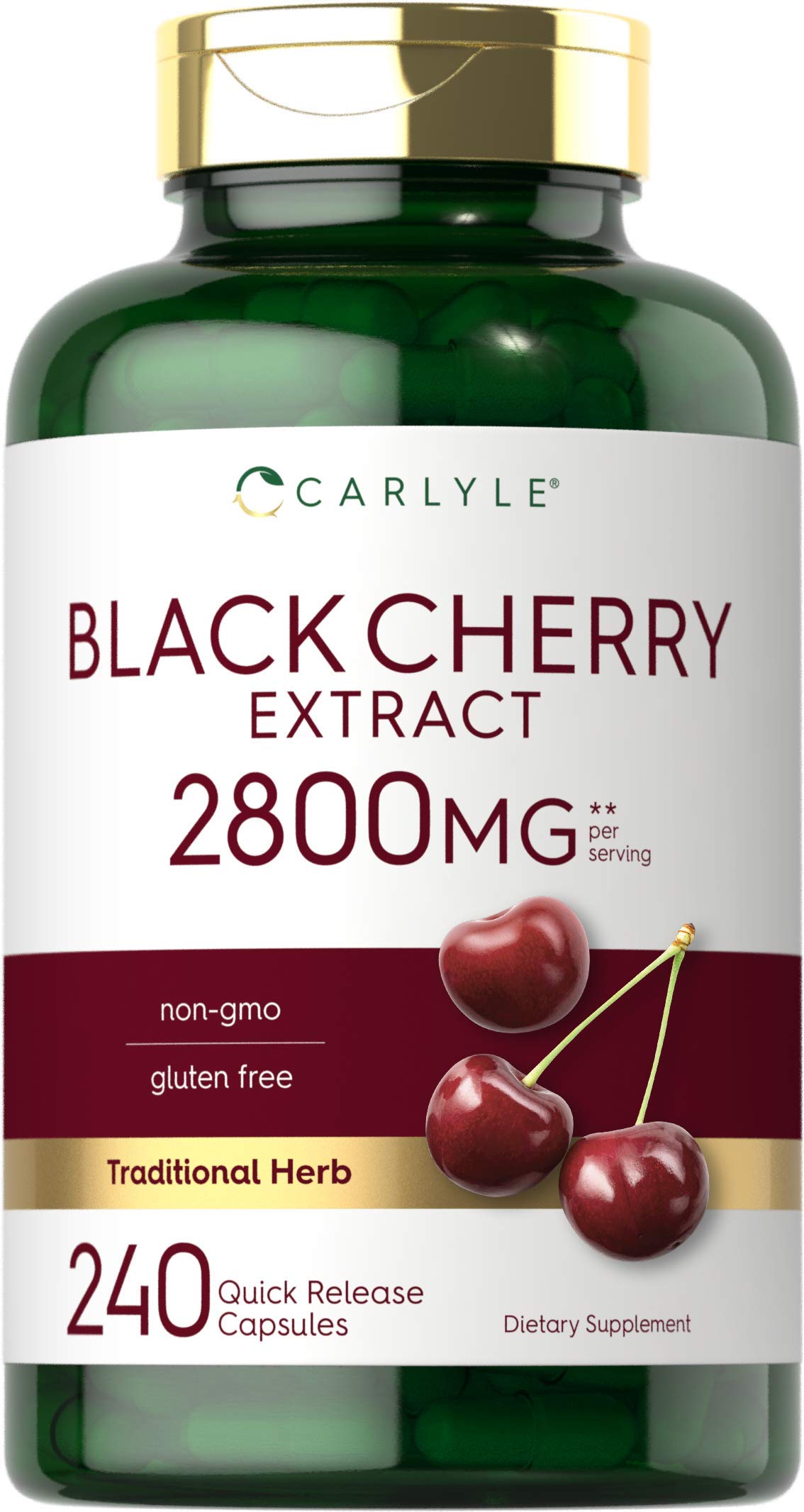 Carlyle Black Cherry Extract 1000mg quick-release capsules front view