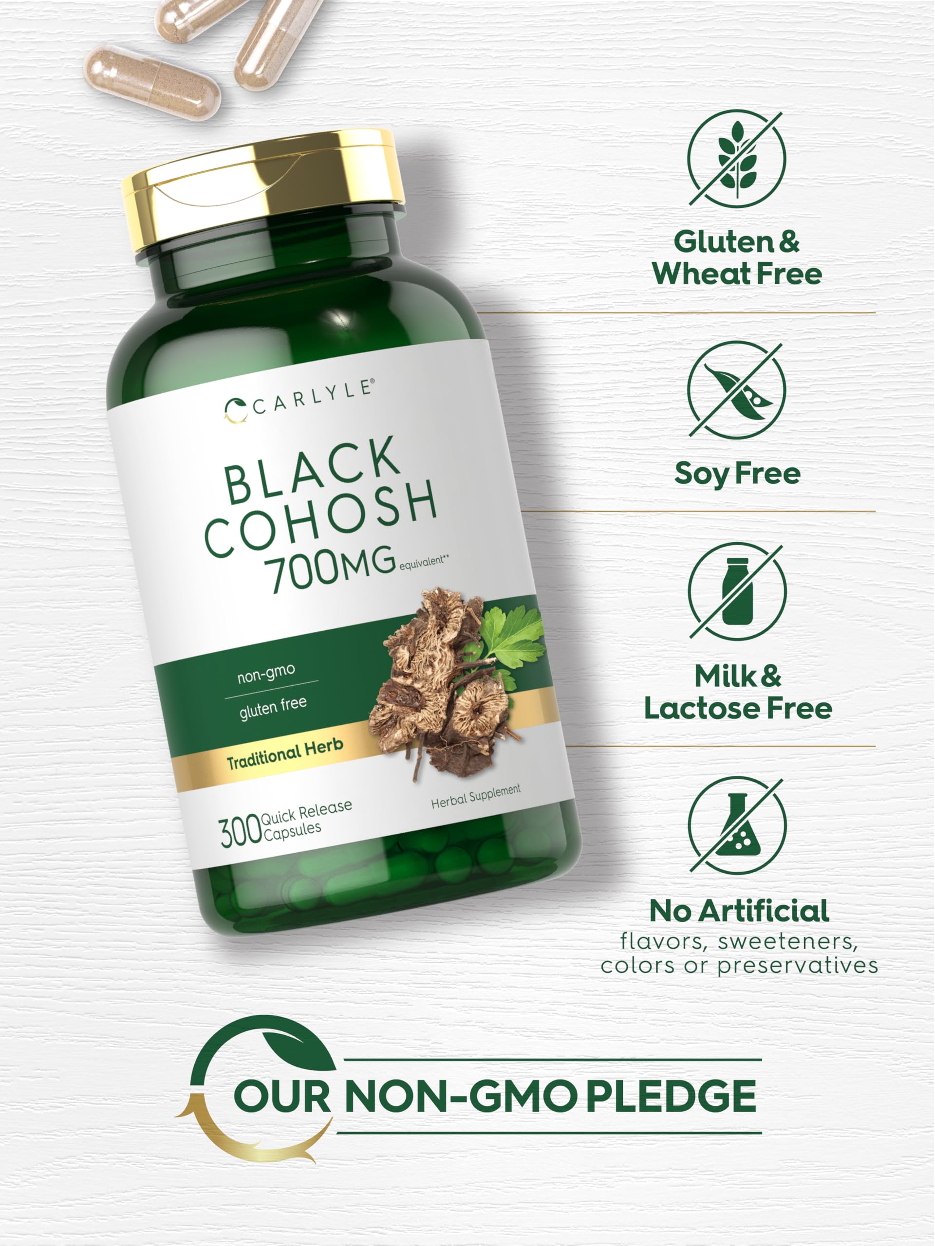 Carlyle Black Cohosh Herbal Supplement 242g packaging details
