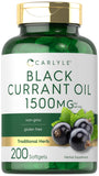 Carlyle Black Currant Oil 1500mg softgel bottle front view
