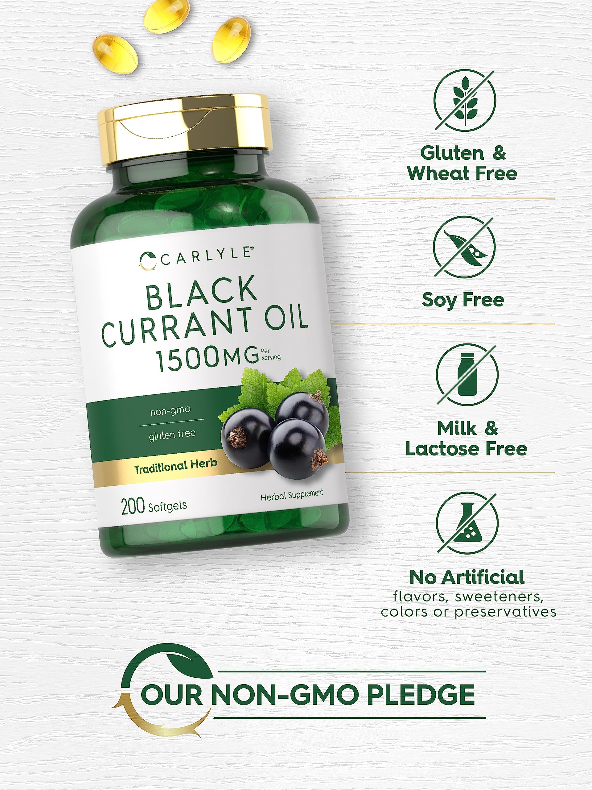 Carlyle Black Currant Oil packaging with ingredients list