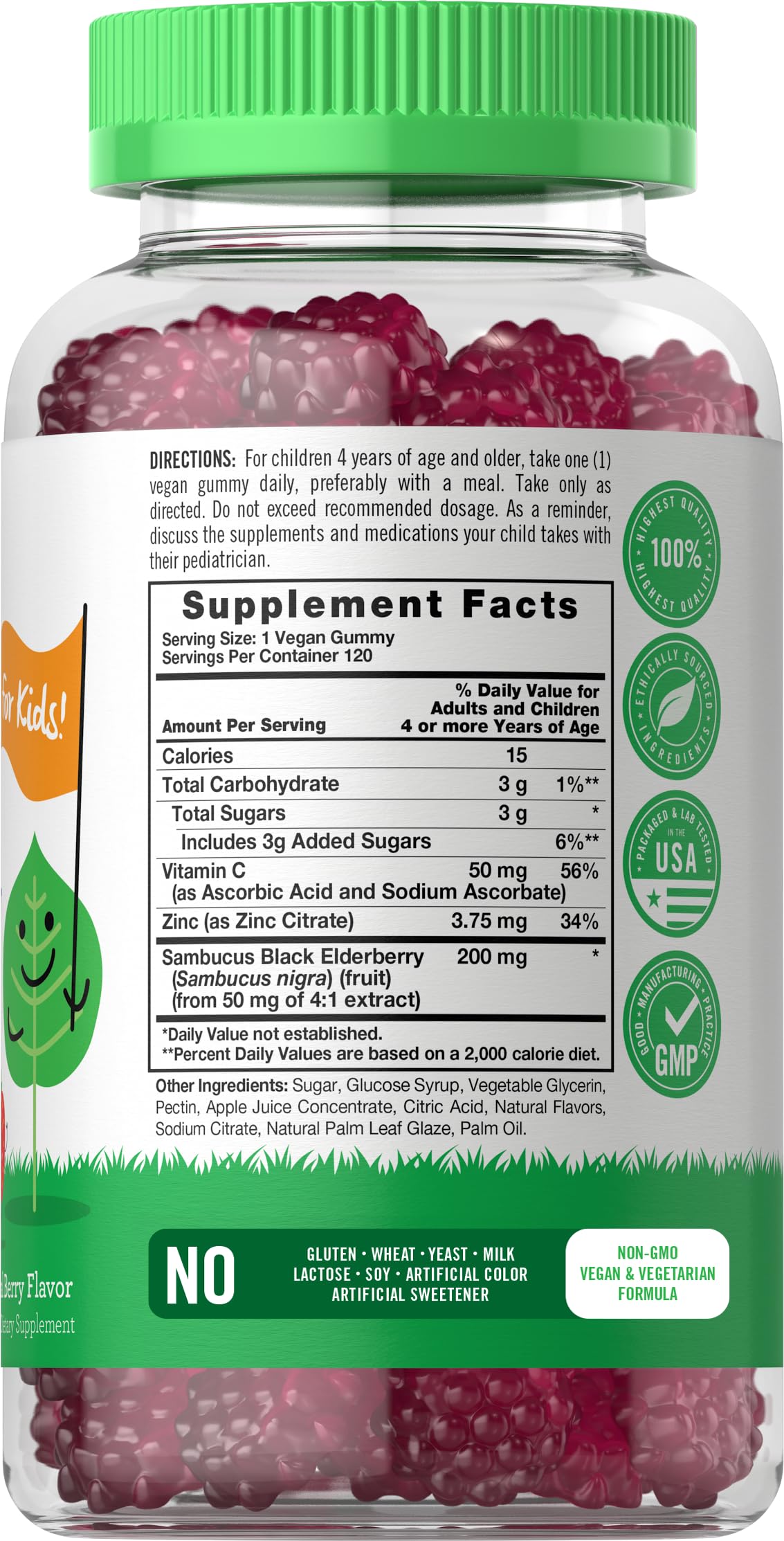 Carlyle Black Elderberry Gummies packaging with berry flavour