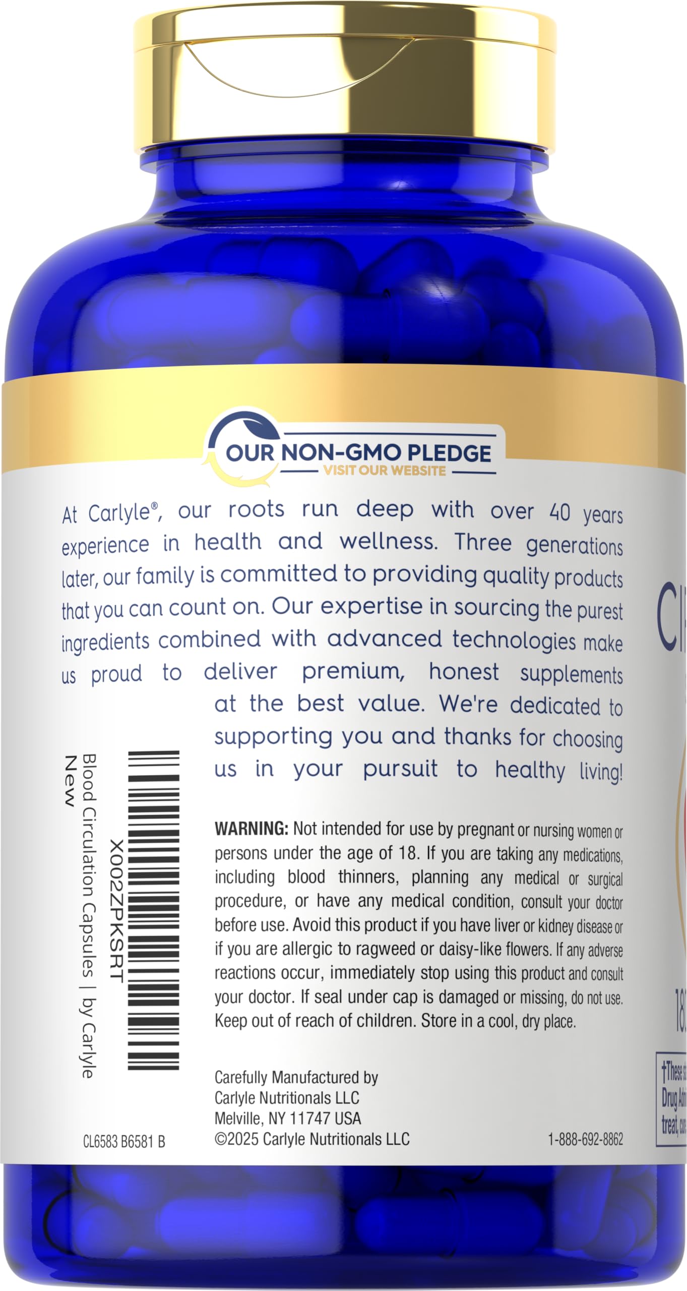 Carlyle Blended Vitamin & Mineral Supplement side view