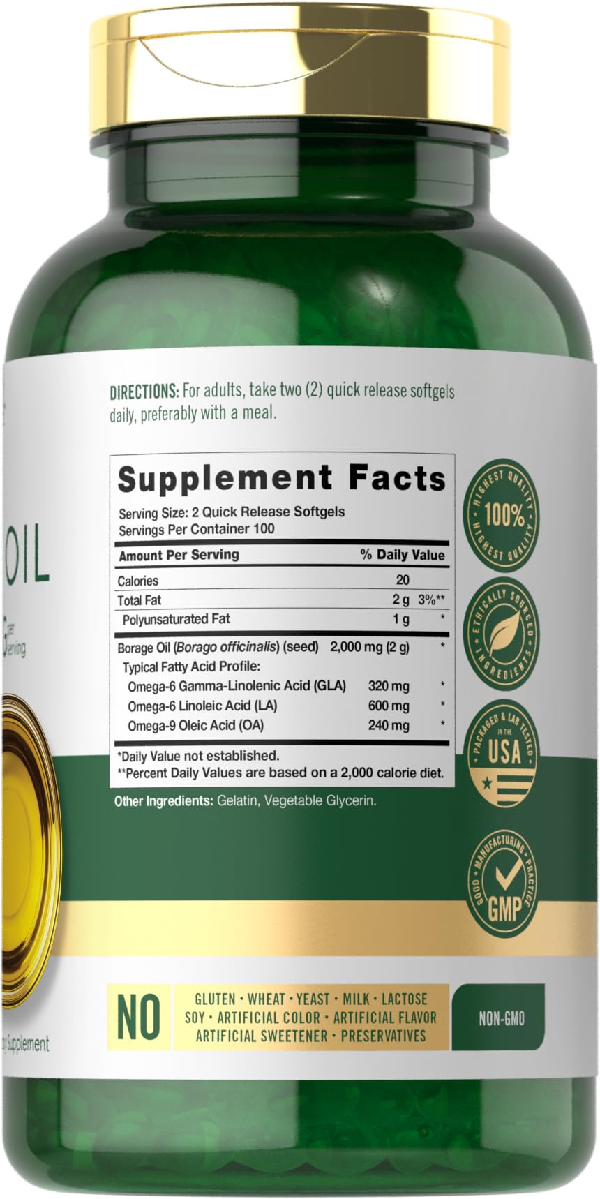 Carlyle Borage Oil Omega-6 Softgels packaging