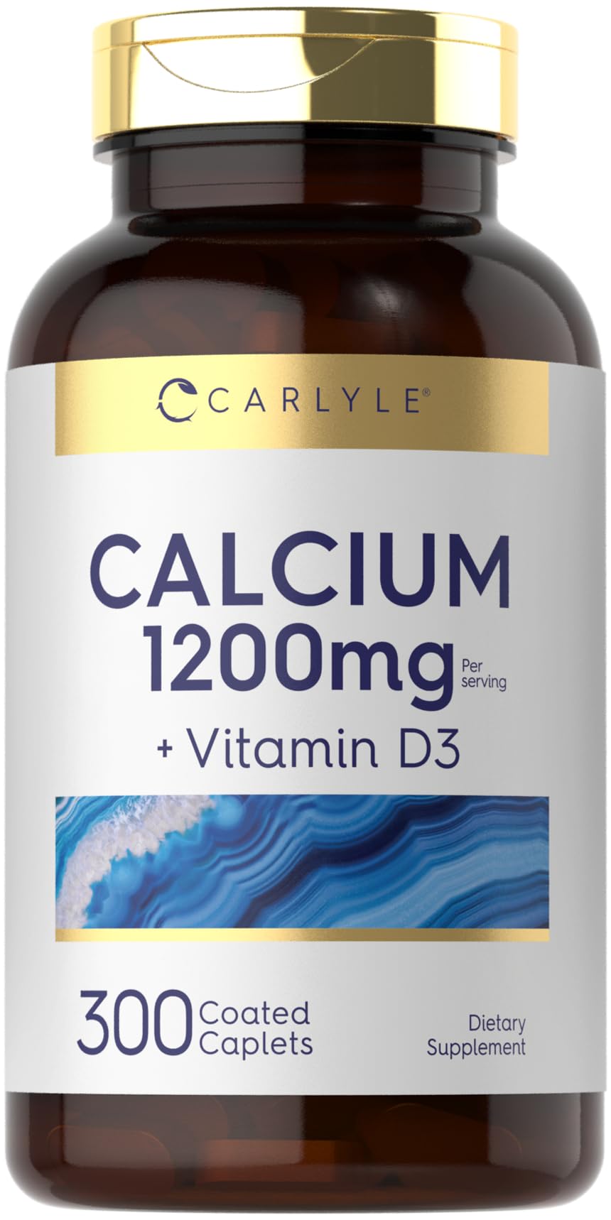 Carlyle Calcium + D3 1200mg vegetarian caplets front view