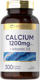 Carlyle Calcium + D3 1200mg vegetarian caplets front view