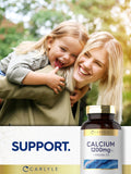 Carlyle Calcium + D3 caplets on a wooden table
