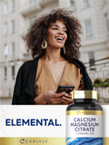 Carlyle Calcium Magnesium Vitamin D3 Capsules with a measuring spoon