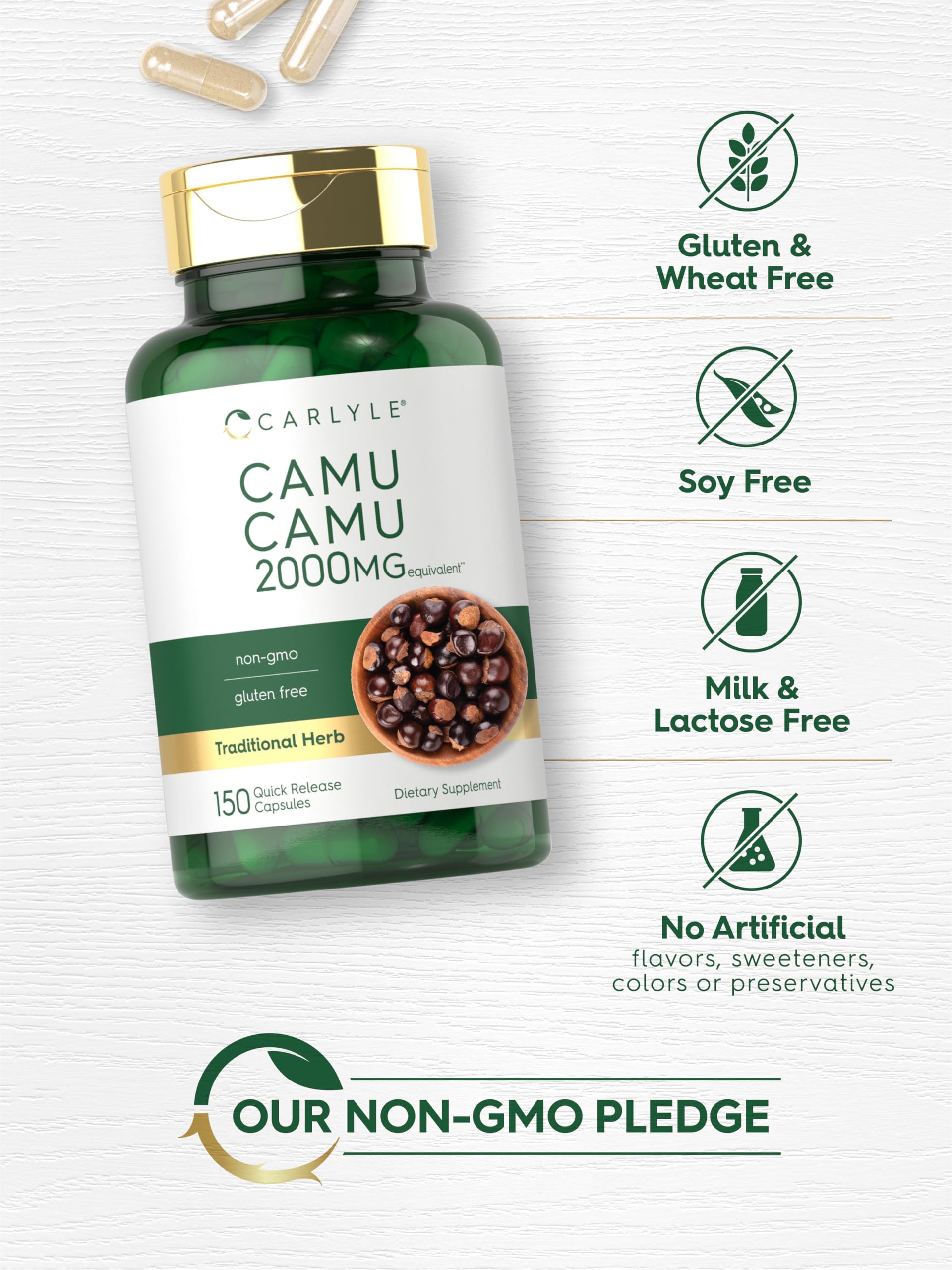 Carlyle Camu Camu Capsules with Vitamin C content